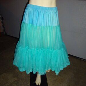 Retro Crinoline Turquoise Ruffles & Lace Tutu Skirt